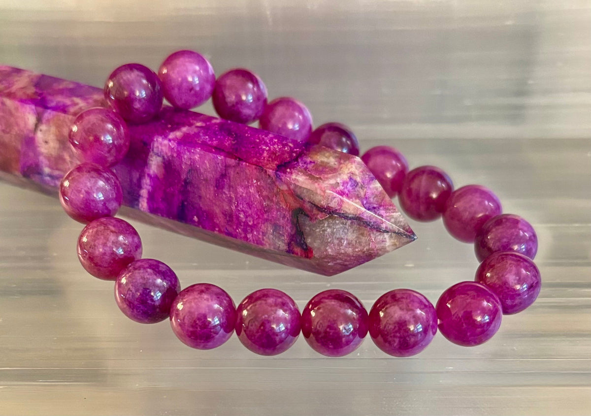 Reiki-Infused Natural Spodumene (Kunzite) Bracelet for Unconditional Love, Heart Chakra Healing & Emotional Balance (10mm)