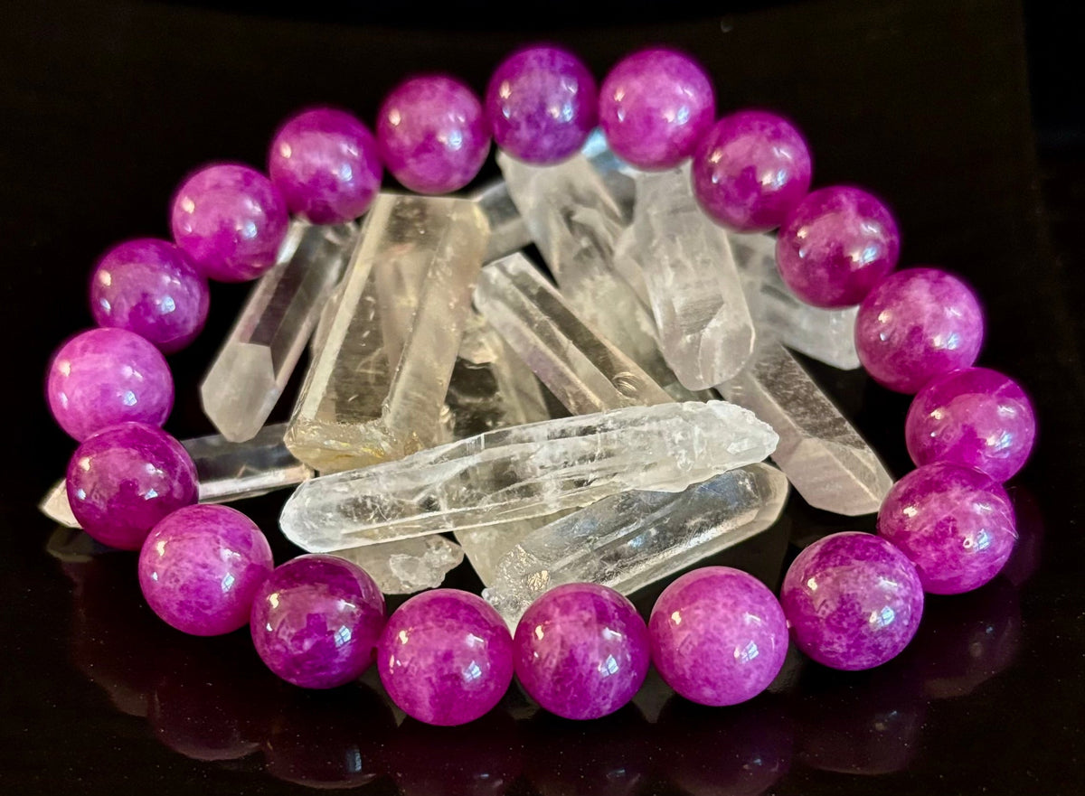 Reiki-Infused Natural Spodumene (Kunzite) Bracelet for Unconditional Love, Heart Chakra Healing & Emotional Balance (10mm)