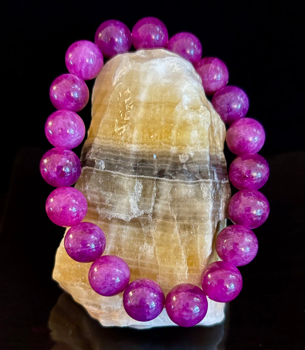 Reiki-Infused Natural Spodumene (Kunzite) Bracelet for Unconditional Love, Heart Chakra Healing & Emotional Balance (10mm)