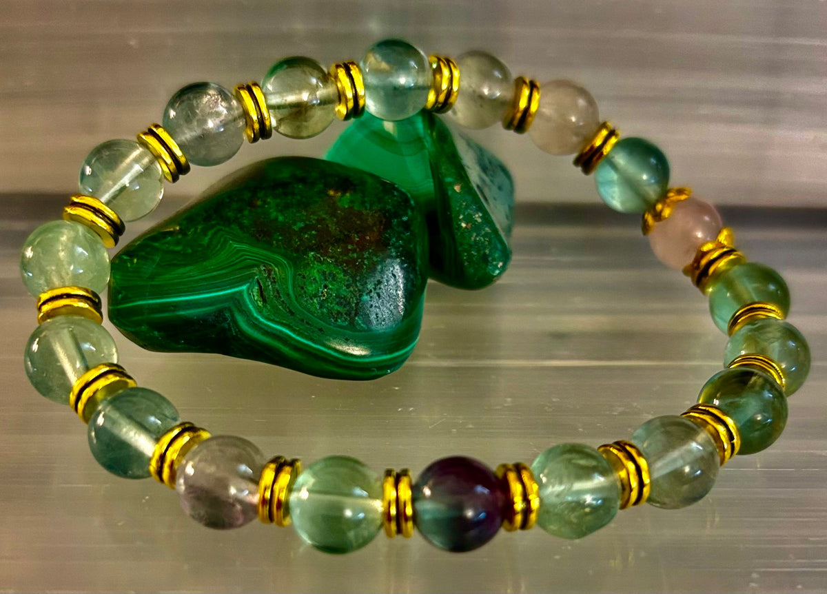 Find Your Calm with Our Inner Peace Rainbow Fluorite & Rose Quartz Bracelet