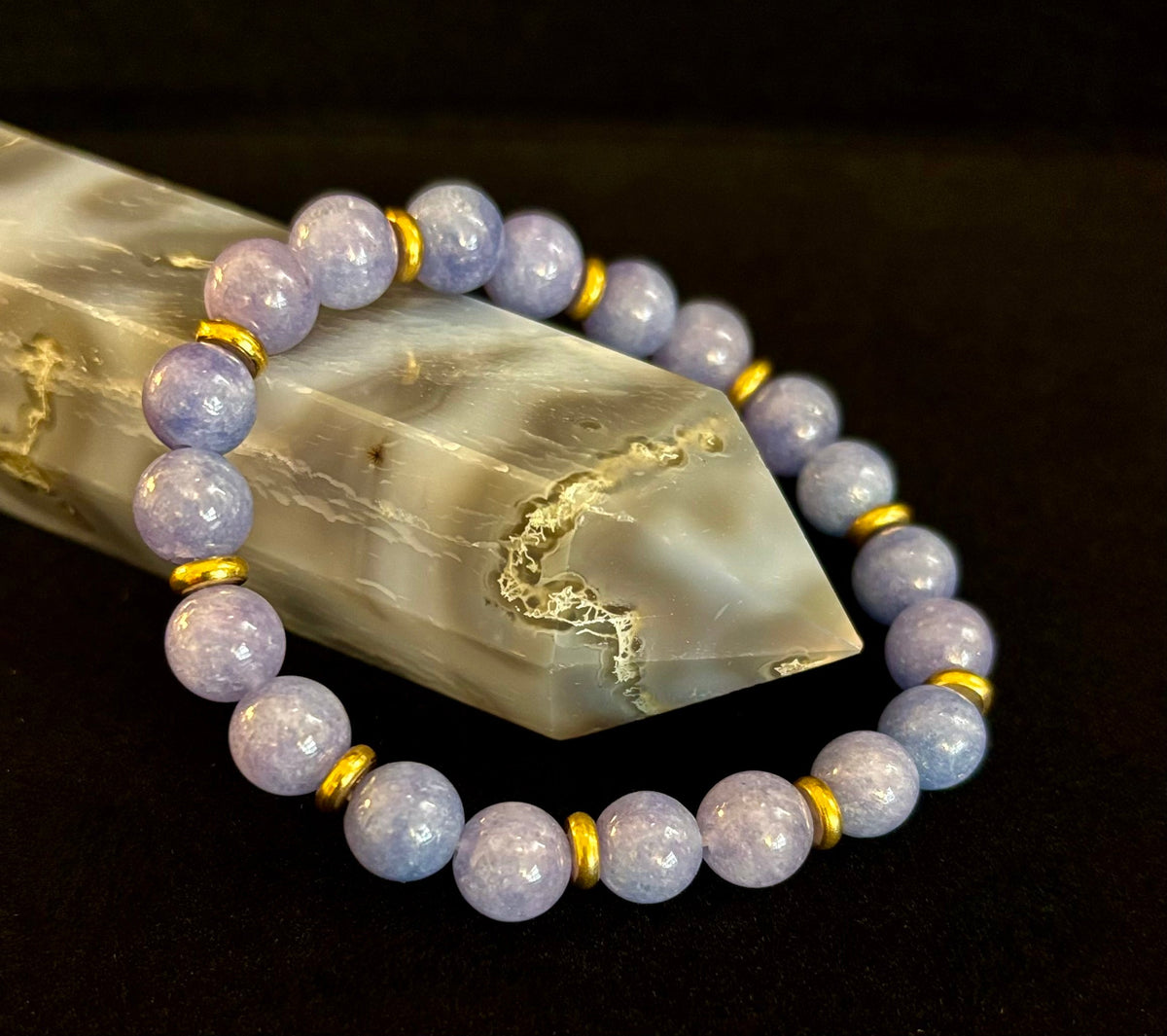 Angelite Crystal Healing Bracelet – Serenity • Reiki • Inner Peace
