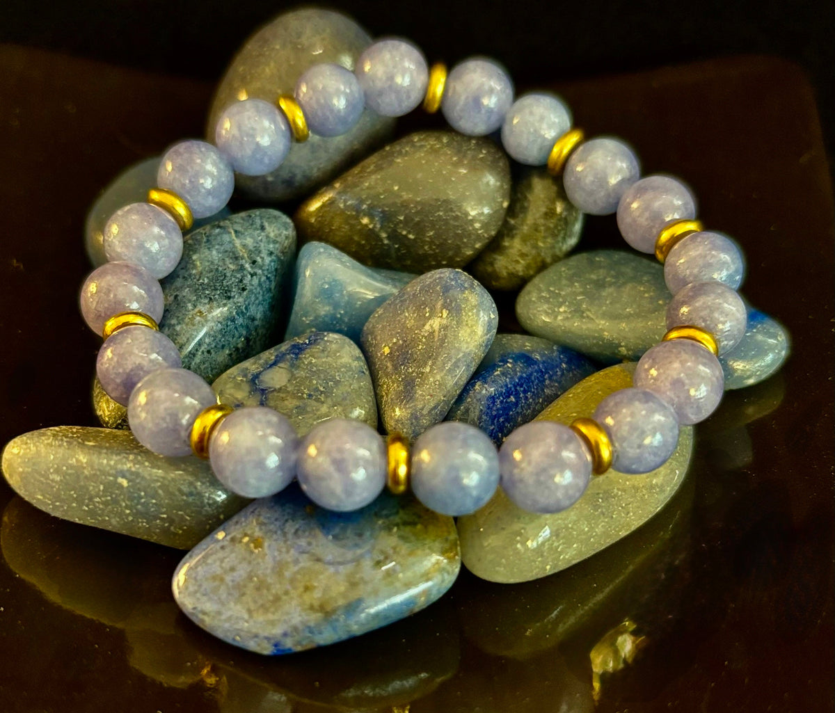 Angelite Crystal Healing Bracelet – Serenity • Reiki • Inner Peace