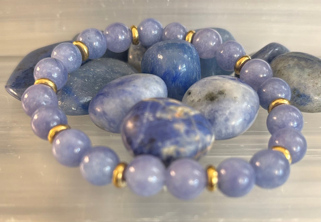 Angelite Crystal Healing Bracelet – Serenity • Reiki • Inner Peace