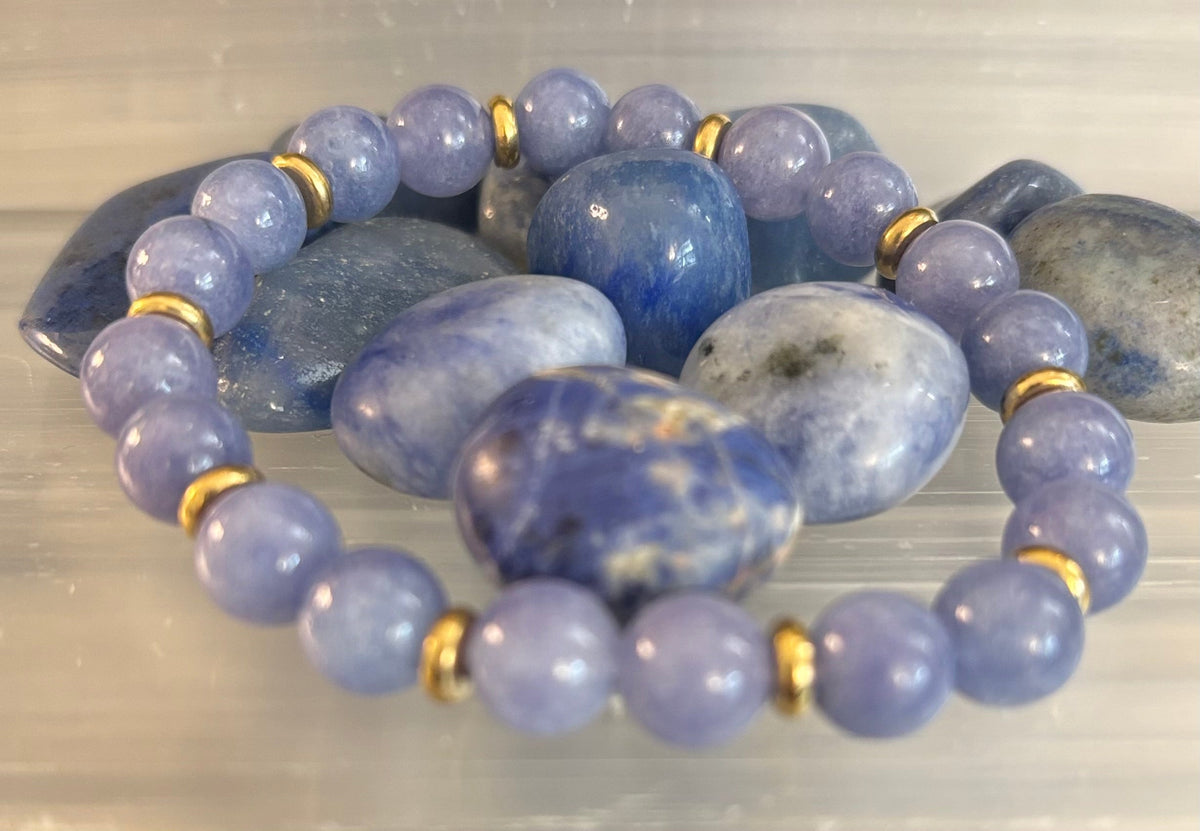 Angelite Crystal Healing Bracelet – Serenity • Reiki • Inner Peace