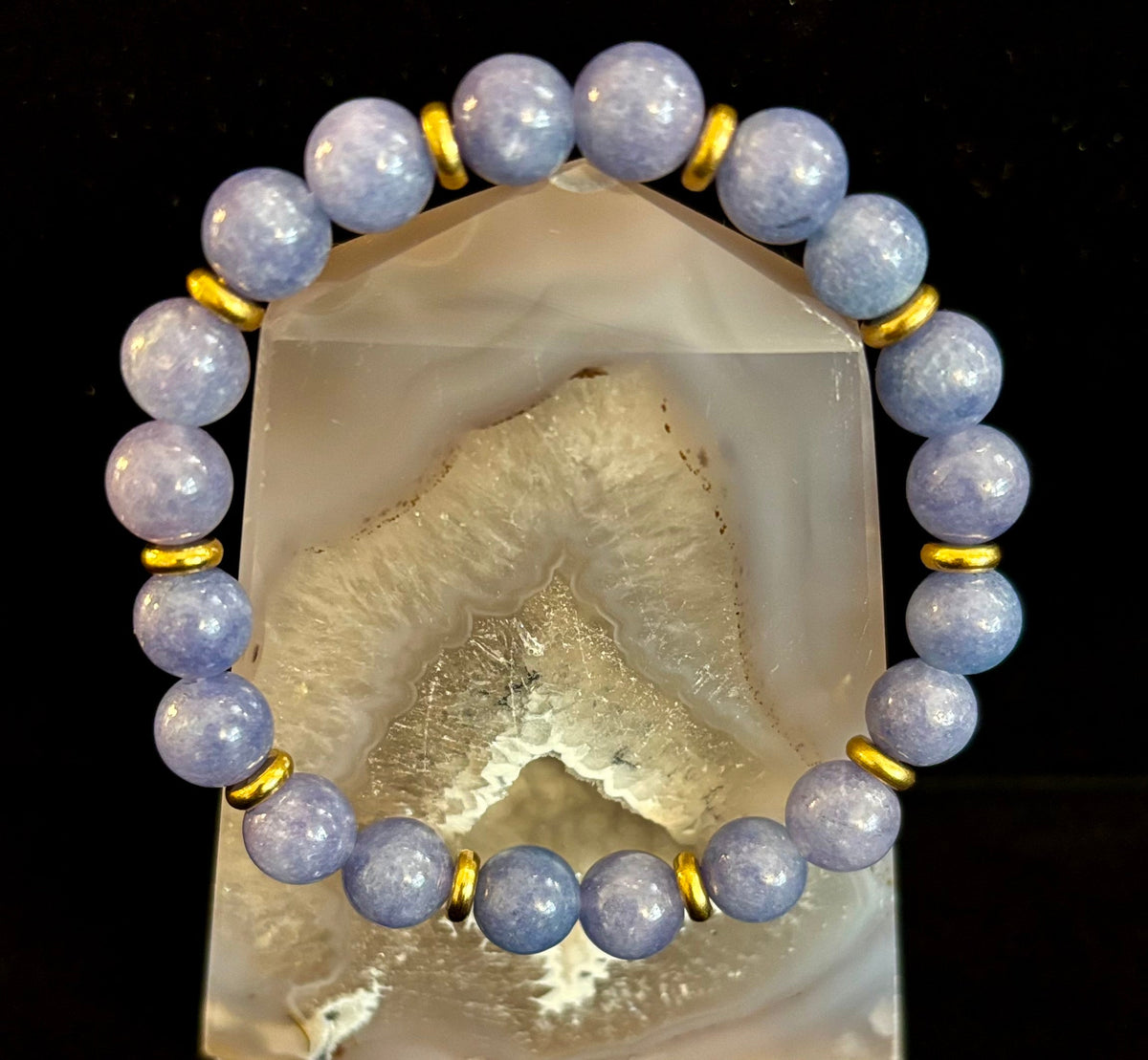 Angelite Crystal Healing Bracelet – Serenity • Reiki • Inner Peace