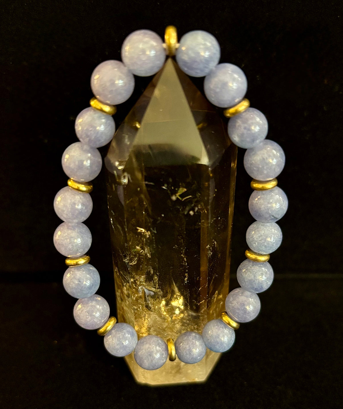 Angelite Crystal Healing Bracelet – Serenity • Reiki • Inner Peace