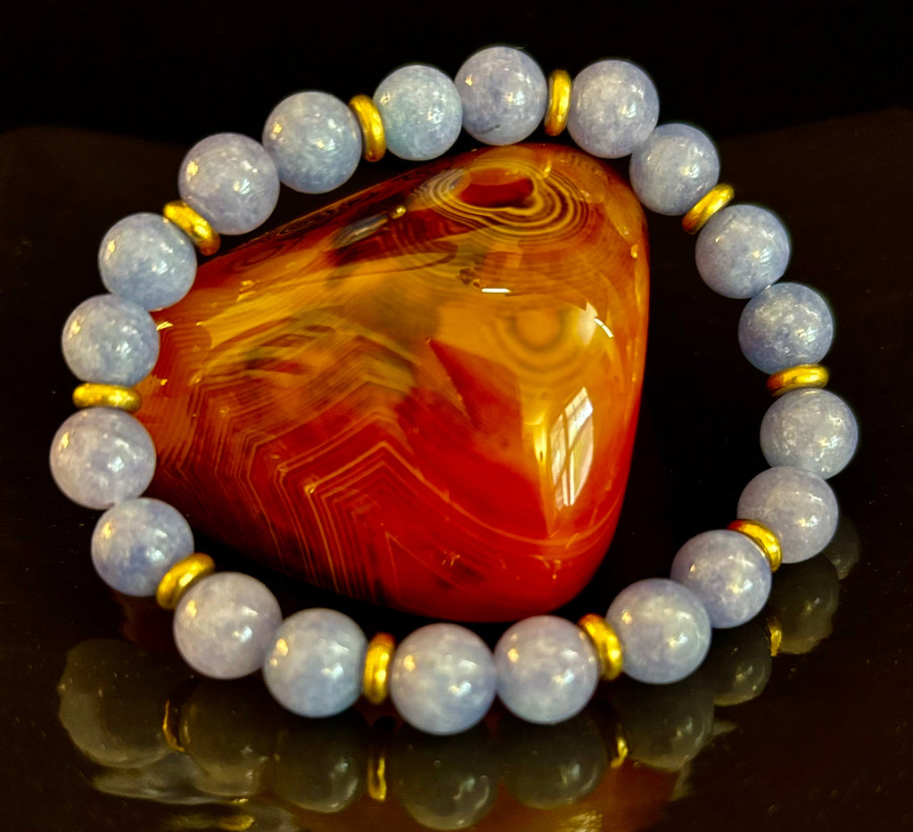 Angelite Crystal Healing Bracelet – Serenity • Reiki • Inner Peace