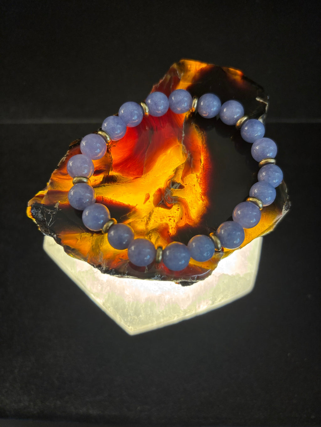 Angelite Crystal Healing Bracelet – Serenity • Reiki • Inner Peace