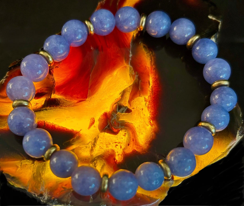 Angelite Crystal Healing Bracelet – Serenity • Reiki • Inner Peace