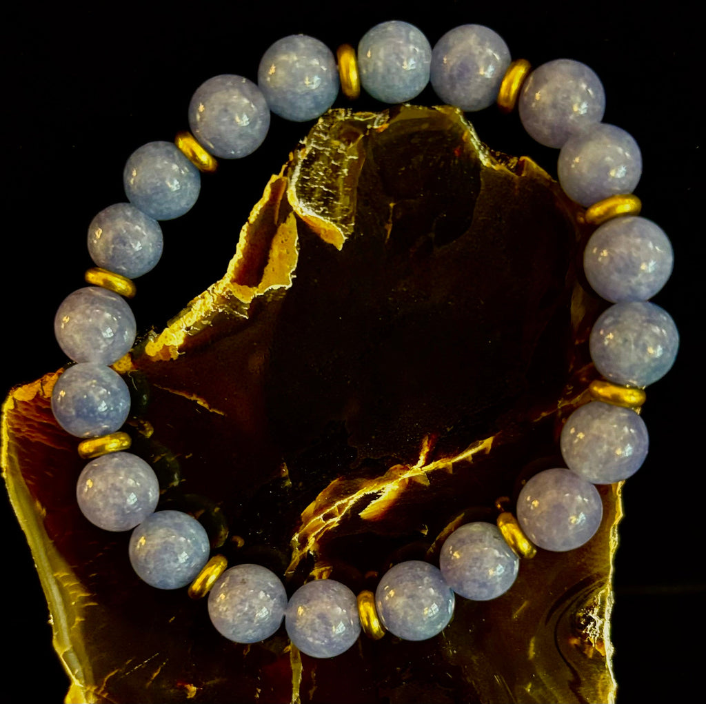 Angelite Crystal Healing Bracelet – Serenity • Reiki • Inner Peace
