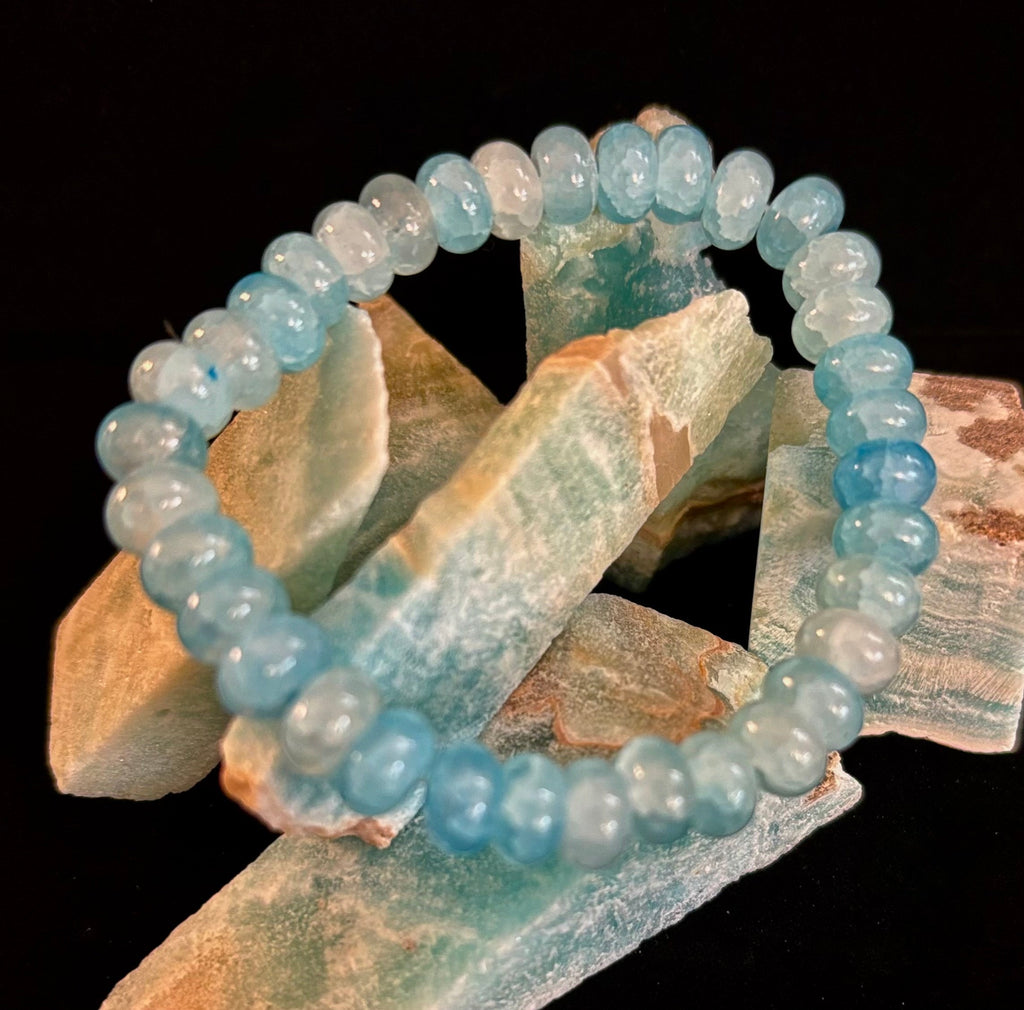 Tranquil Strength Agate Rondelle Bracelet – Grounding Energy for Everyday Wear