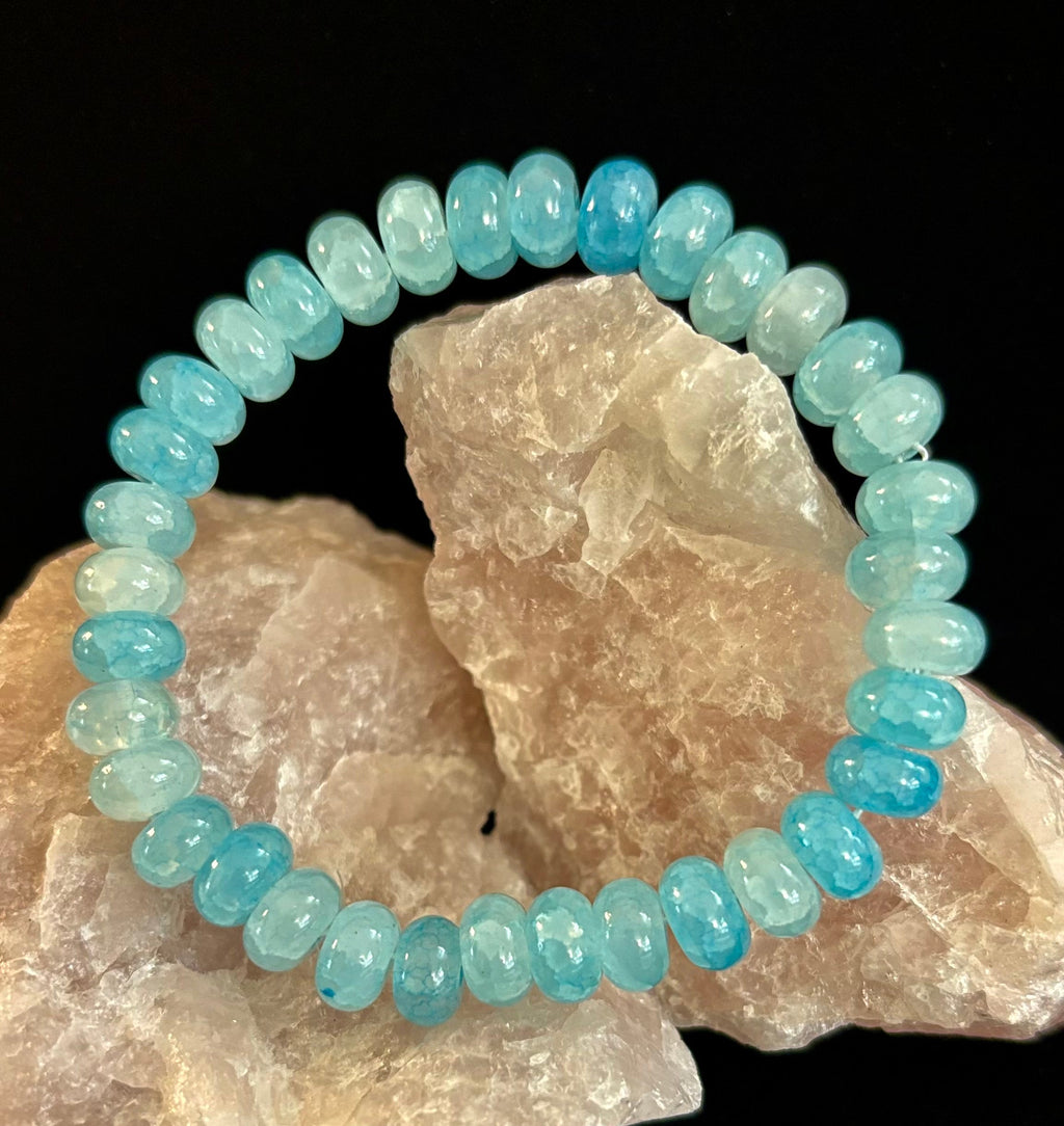 Tranquil Strength Agate Rondelle Bracelet – Grounding Energy for Everyday Wear