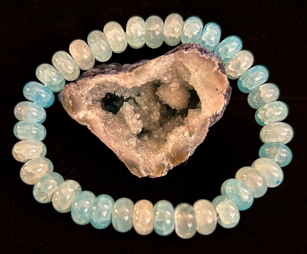 Tranquil Strength Agate Rondelle Bracelet – Grounding Energy for Everyday Wear