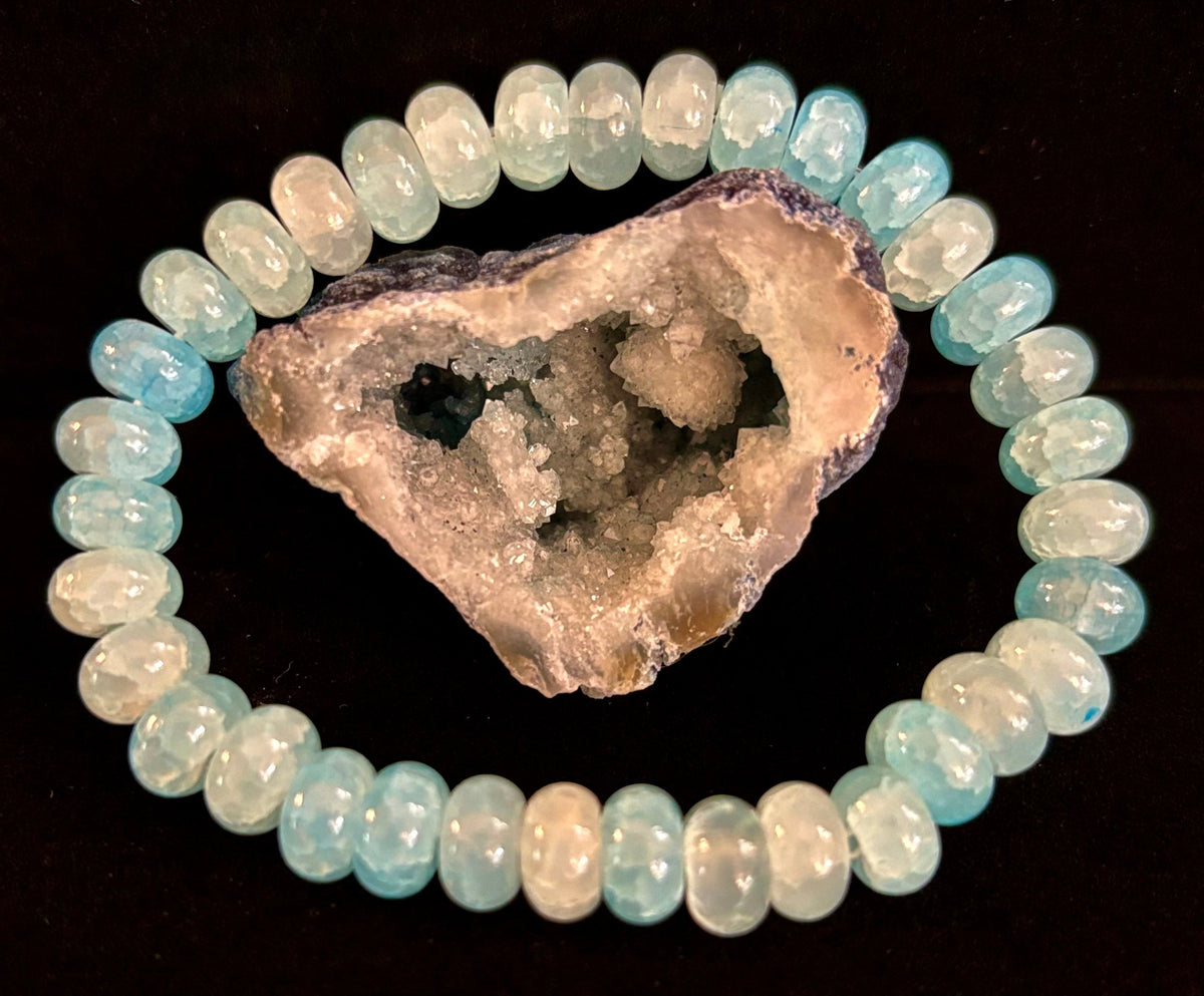Tranquil Strength Agate Rondelle Bracelet – Grounding Energy for Everyday Wear