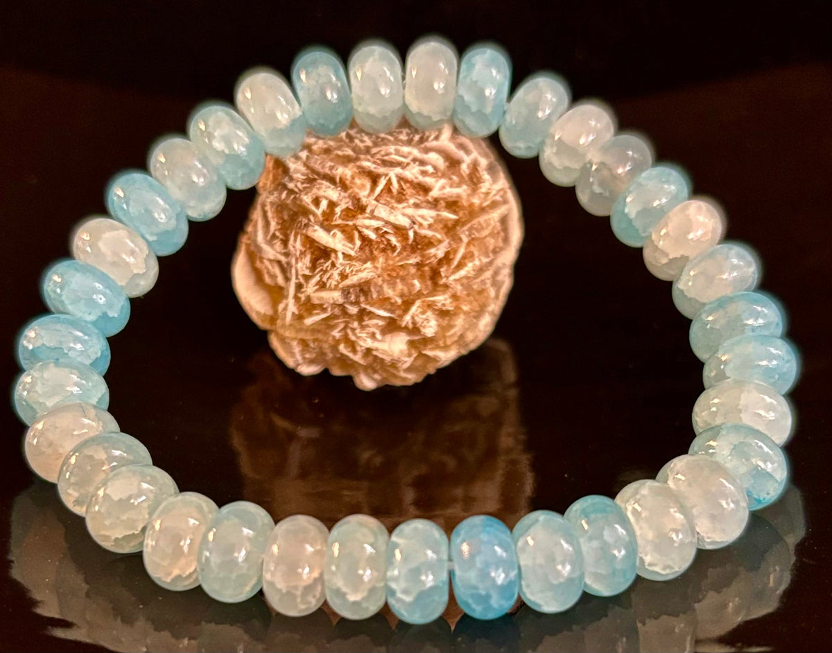 Tranquil Strength Agate Rondelle Bracelet – Grounding Energy for Everyday Wear