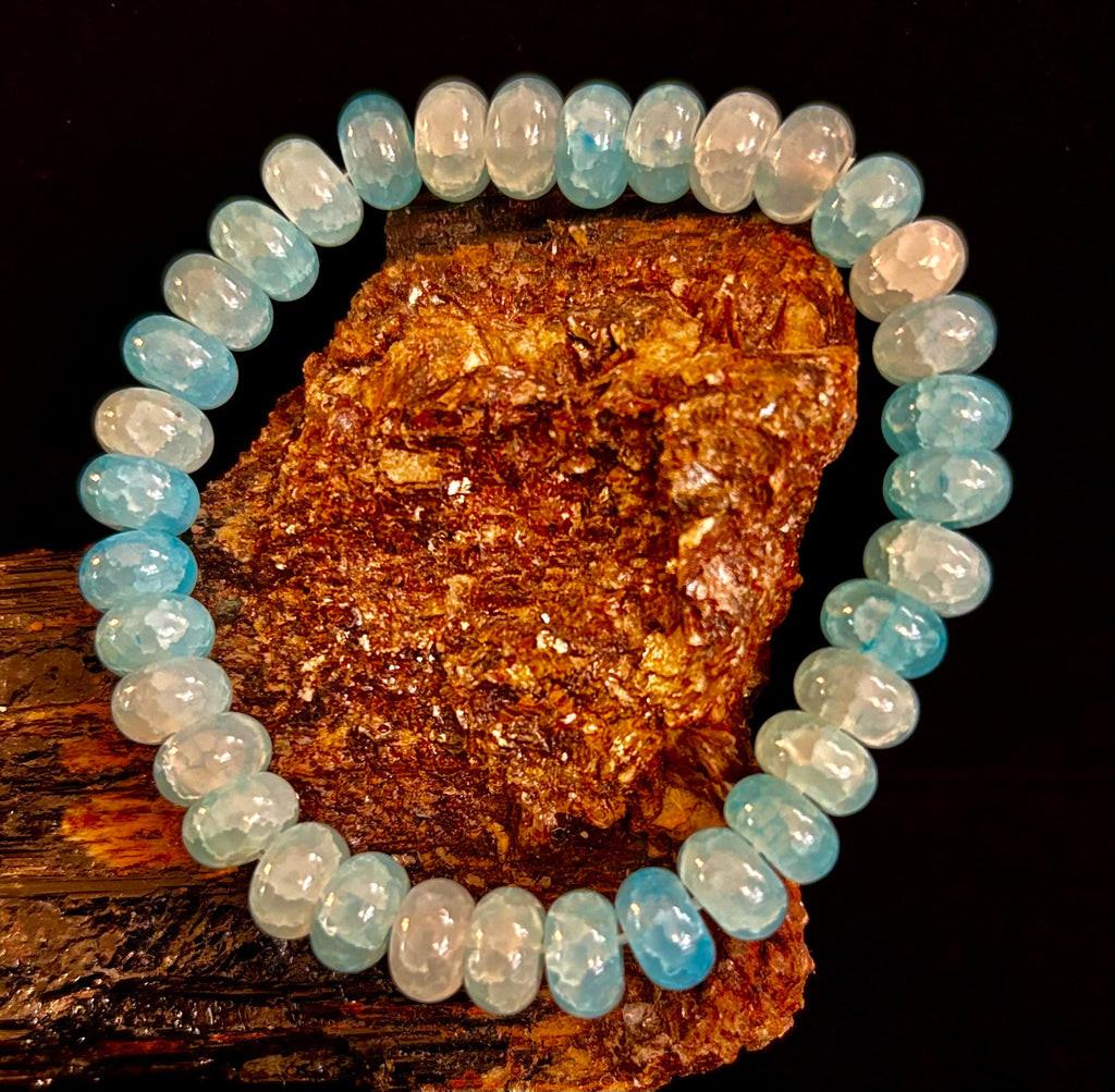 Tranquil Strength Agate Rondelle Bracelet – Grounding Energy for Everyday Wear