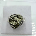 Sterling Silver Bezeled Rough Pyrite Ring - Size 7 - Protective, Abundant & Grounding