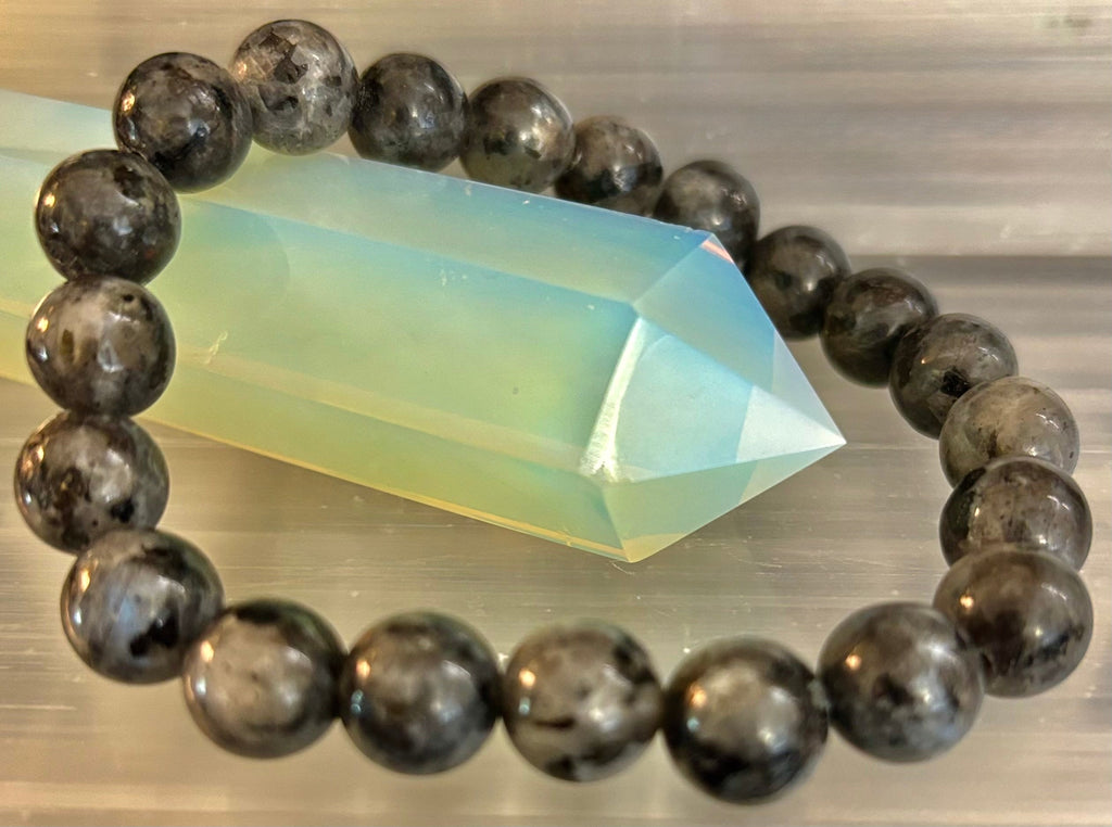 Reiki-Infused Natural Labradorite Bracelet for Intuition, Aura Protection & Spiritual Transformation (8mm, 10mm & 12mm)