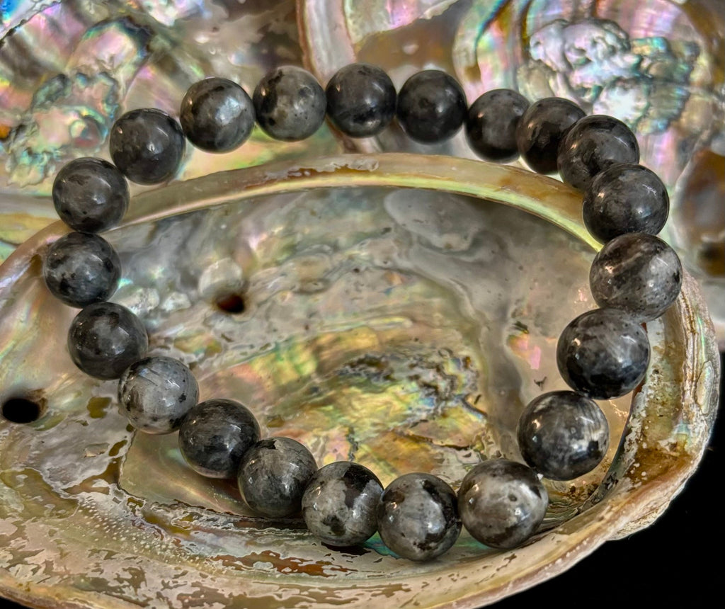 Reiki-Infused Natural Labradorite Bracelet for Intuition, Aura Protection & Spiritual Transformation (8mm, 10mm & 12mm)