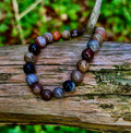 Reiki-Infused Natural Petrified Wood Bracelet for Deep Grounding, Wisdom & Ancient Stability (8mm)