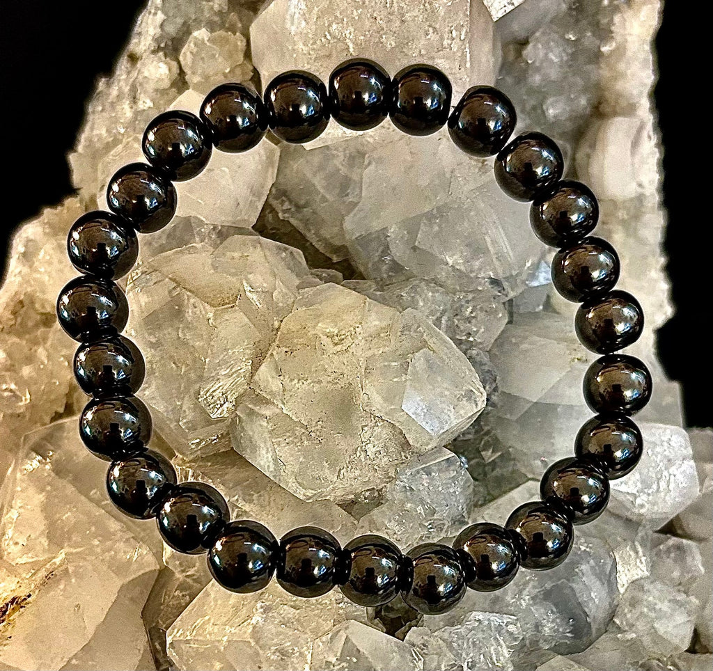 Magnetic Black Beaded Bracelet – Medium Wrists - Unisex