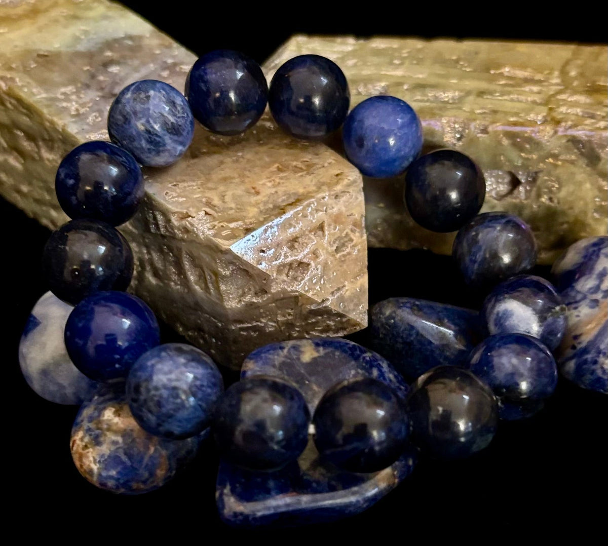 Reiki-Infused Natural Sodalite Bracelet for Intuition, Truthful Communication & Mental Clarity (8mm & 12mm)