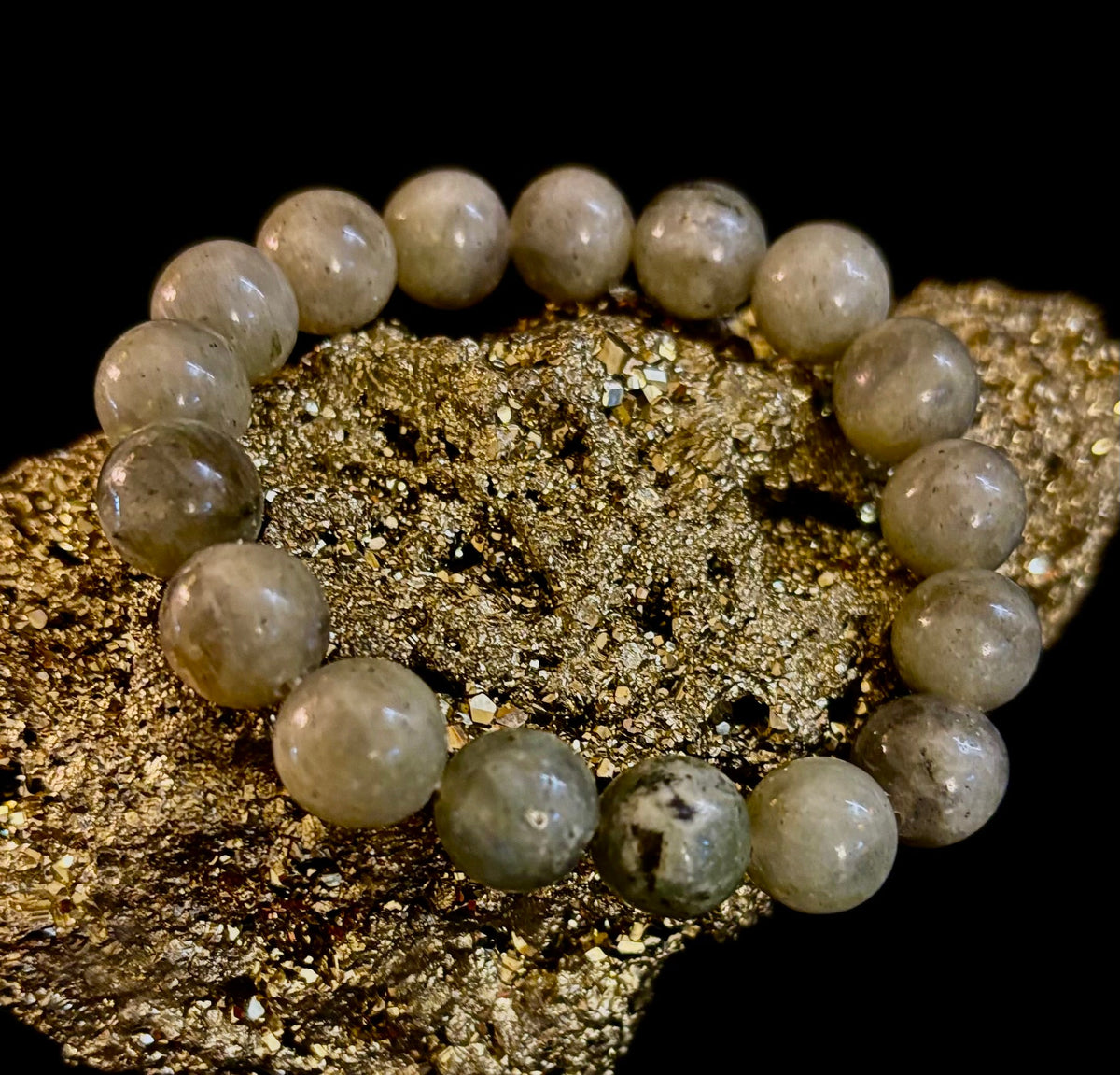 Reiki-Infused Natural Labradorite Bracelet for Intuition, Aura Protection & Spiritual Transformation (8mm, 10mm & 12mm)