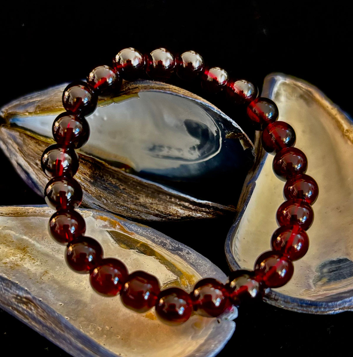 Reiki-Infused Natural Garnet Wishing Bracelet for Manifestation, Passion & Root Chakra Grounding (8mm)