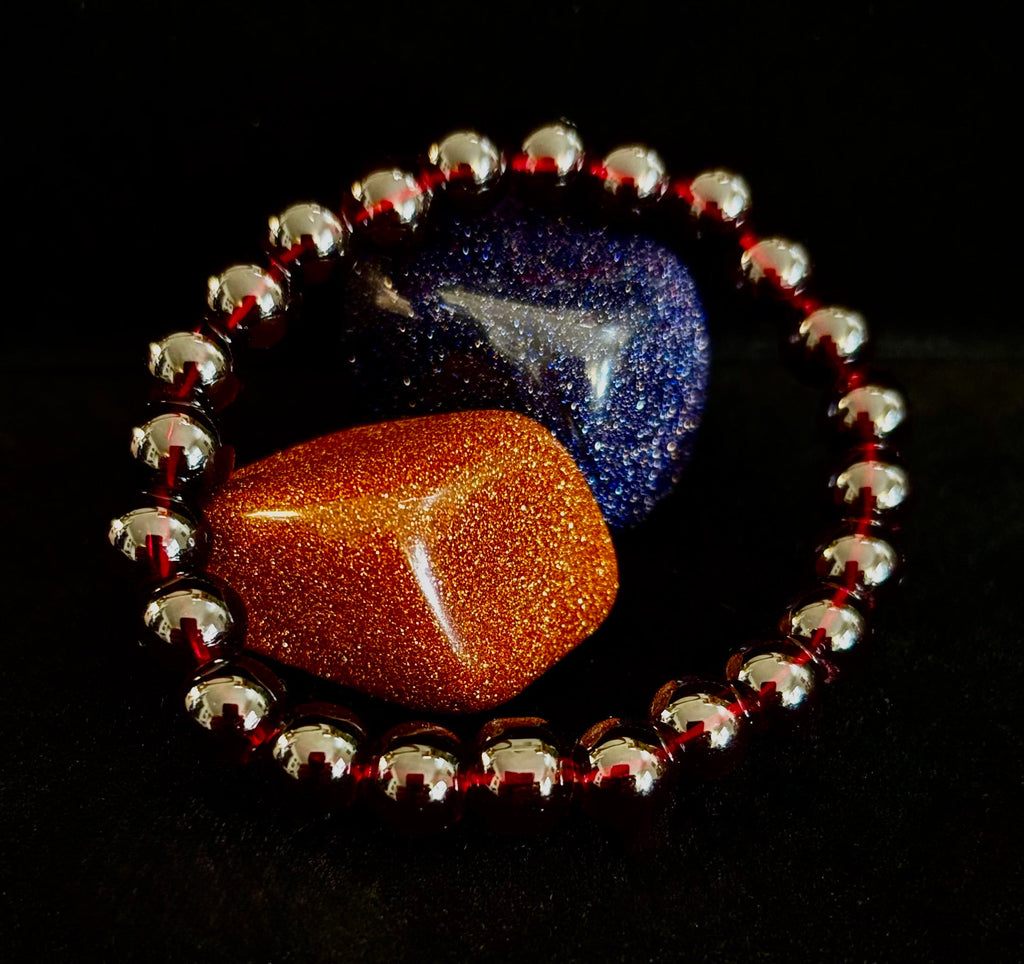 Reiki-Infused Natural Garnet Wishing Bracelet for Manifestation, Passion & Root Chakra Grounding (8mm)