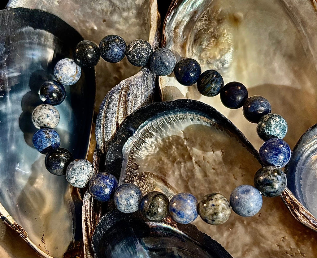 Dumortierite Natural Stone Bracelet | 8mm Blue Gemstone Beads for Focus & Inner Strength (Small to Medium Wrists)