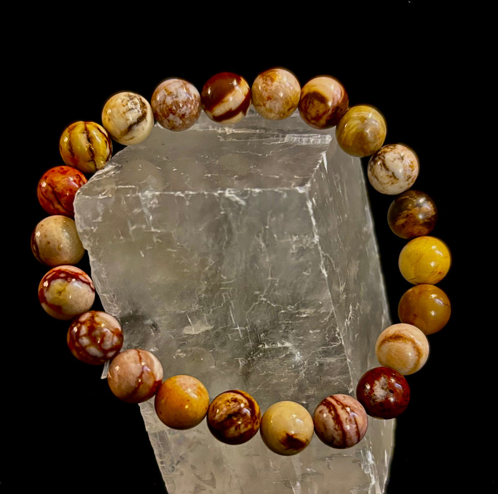 Peanut Jasper Natural Stone Bracelet | 8 mm Grounding Beads for Strength & Stability (Small to Medium Wrists)