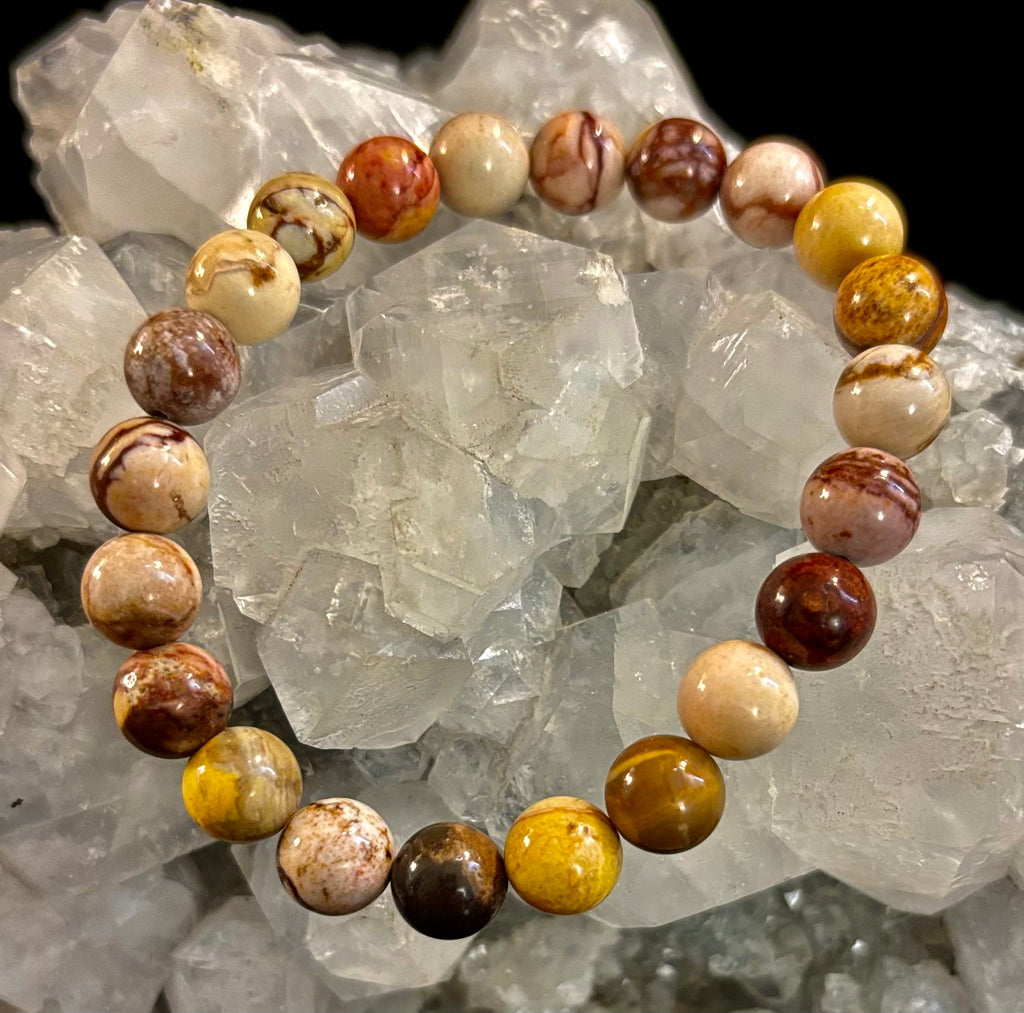 Peanut Jasper Natural Stone Bracelet | 8 mm Grounding Beads for Strength & Stability (Small to Medium Wrists)