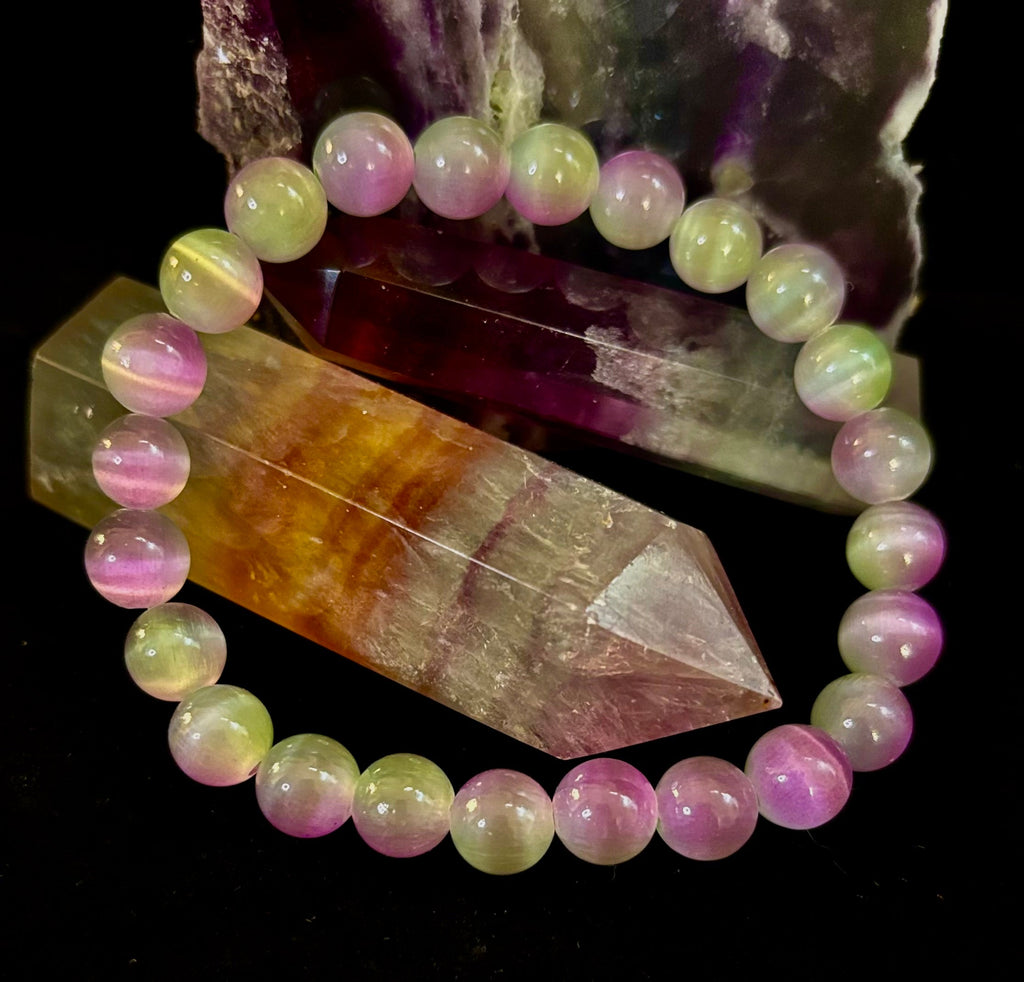 Dreamy Rainbow Fluorite Bracelet | Clarity + Calm | 8mm Beads (Medium Wrist)