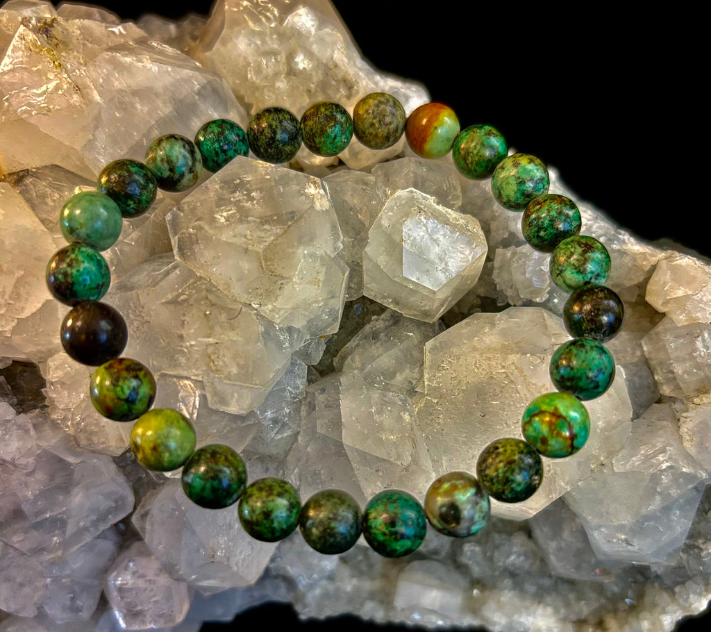 African Turquoise 8mm Reiki-Infused Growth & Manifestation Bracelet (Medium-Large Wrists)