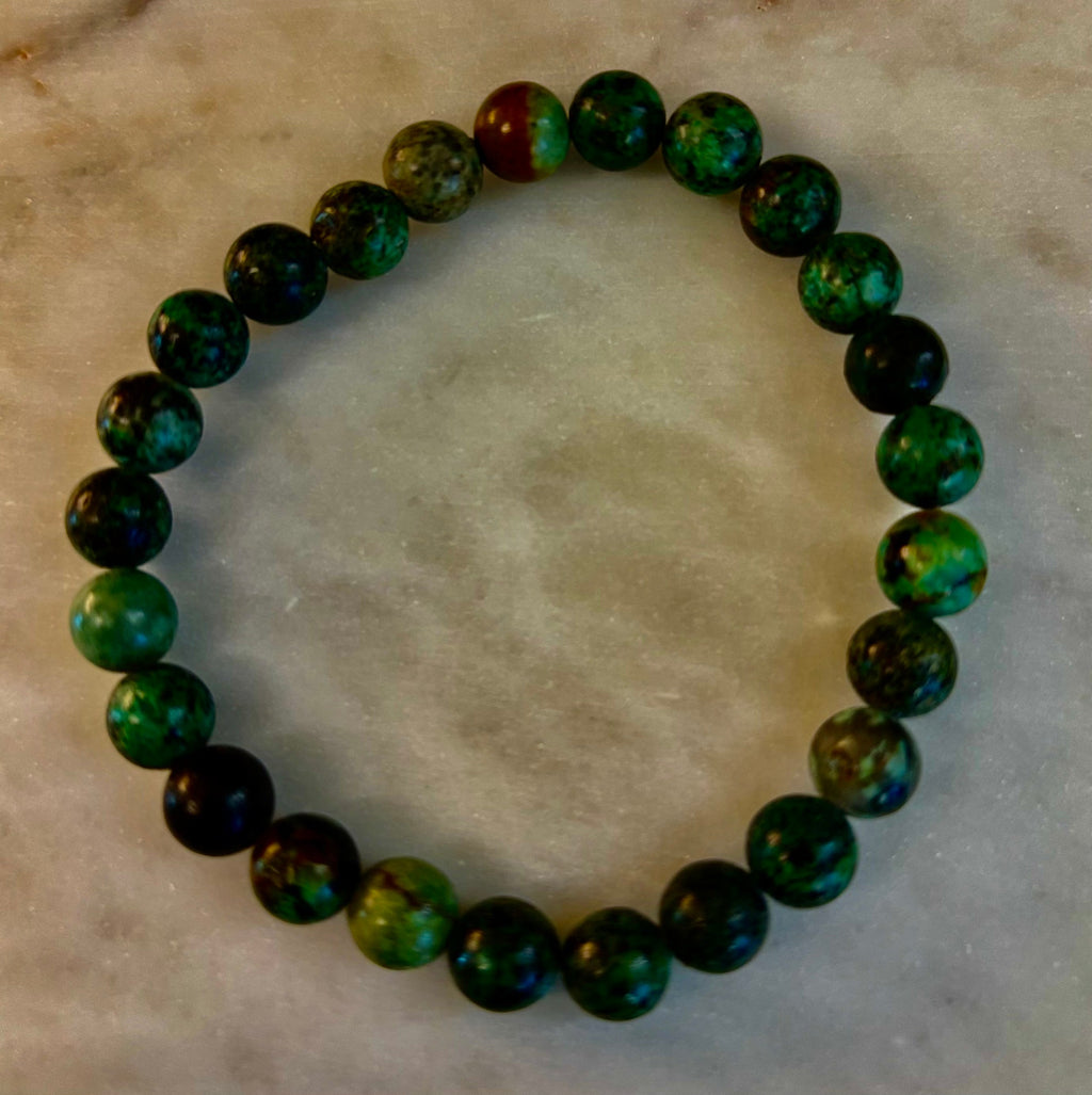African Turquoise 8mm Reiki-Infused Growth & Manifestation Bracelet (Medium-Large Wrists)