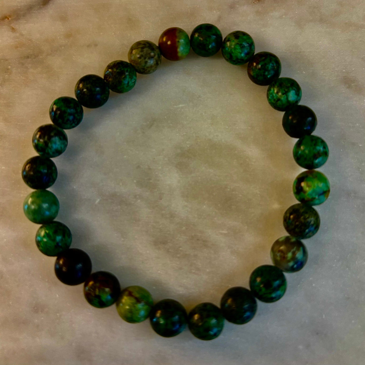 African Turquoise 8mm Reiki-Infused Growth & Manifestation Bracelet (Medium-Large Wrists)