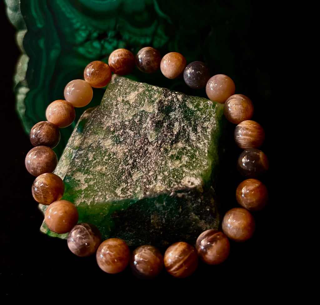 Black Moonstone 8mm Reiki-Infused Intuition & Manifestation Bracelet (Medium-Large Wrists)