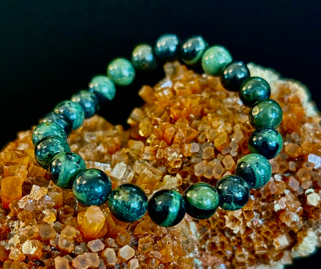 Kambaba Jasper 8mm Reiki-Infused Peace & Manifestation Bracelet (Medium-Large Wrists)
