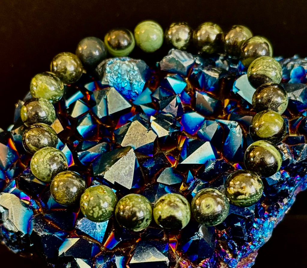 Kambaba Jasper 8mm Reiki-Infused Peace & Manifestation Bracelet (Medium-Large Wrists)