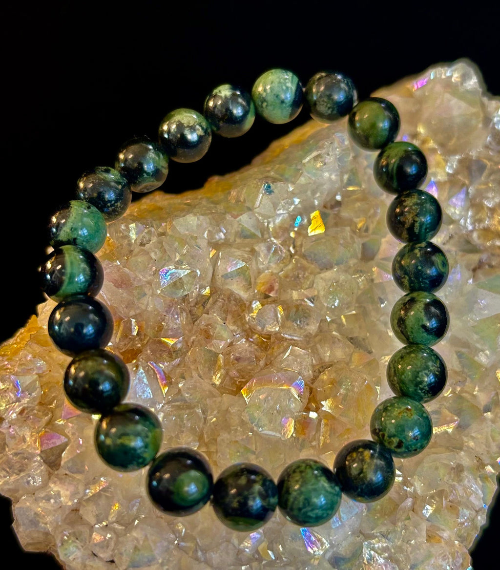 Kambaba Jasper 8mm Reiki-Infused Peace & Manifestation Bracelet (Medium-Large Wrists)
