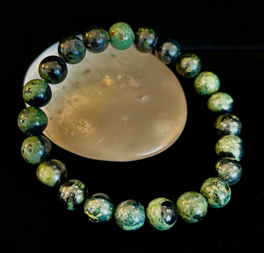 Kambaba Jasper 8mm Reiki-Infused Peace & Manifestation Bracelet (Medium-Large Wrists)
