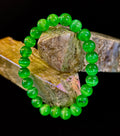 Reiki-Infused Green Cat Eye Stone Bracelet for Intuition, Shielding Protection & Vibrant Focus (8mm, 10mm & 12mm)