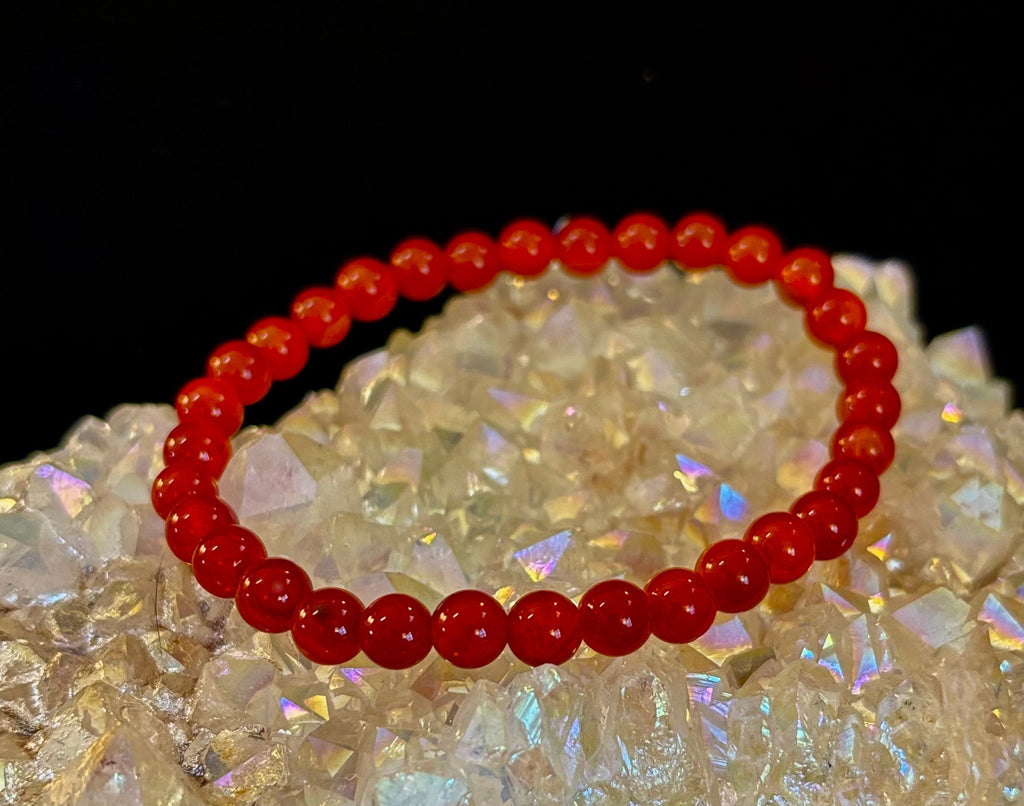 Reiki-Infused Red Onyx Gemstone Bracelet for Strength, Grounded Courage & Focus (6mm, 8mm, 10mm, 12mm)