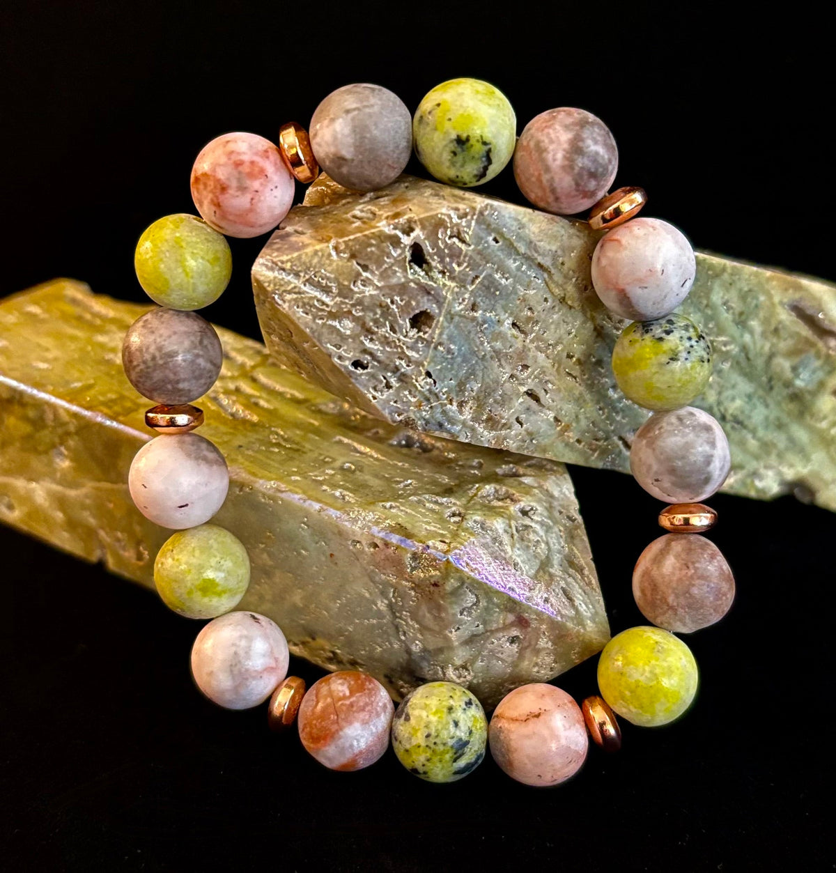 Reiki-Infused Earth Harmony Jasper Bracelet – 10mm Grounding & Balance Beads (Medium Wrists)