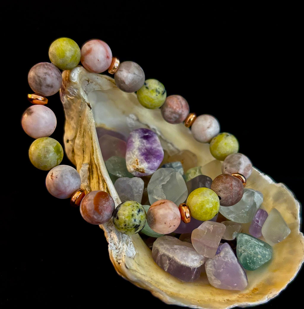 Reiki-Infused Earth Harmony Jasper Bracelet – 10mm Grounding & Balance Beads (Medium Wrists)