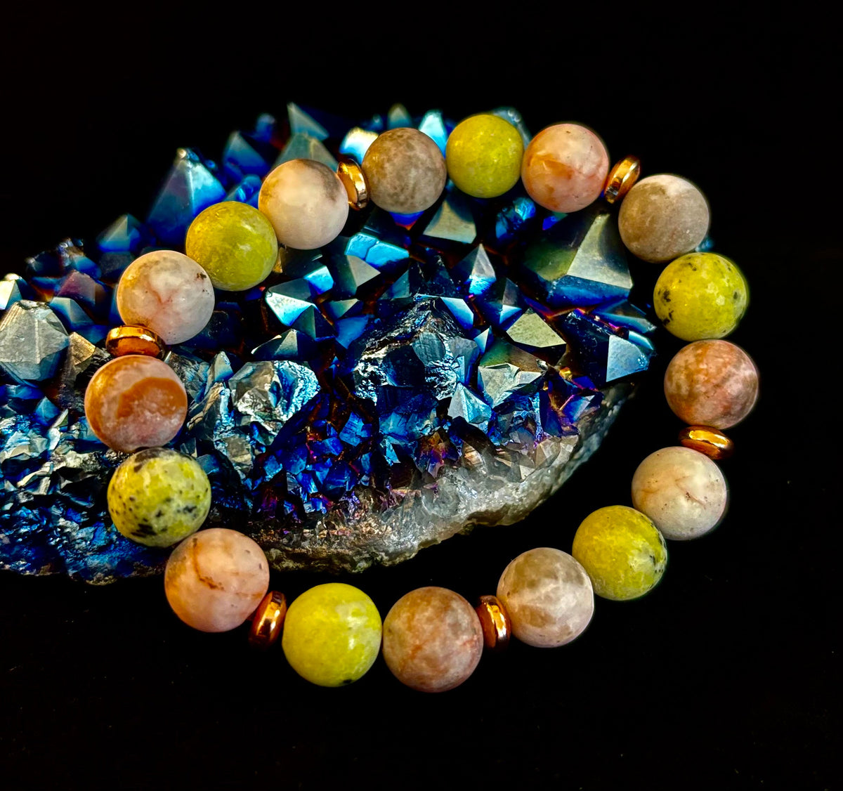 Reiki-Infused Earth Harmony Jasper Bracelet – 10mm Grounding & Balance Beads (Medium Wrists)