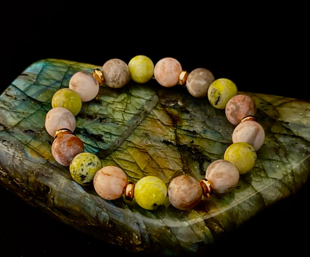 Reiki-Infused Earth Harmony Jasper Bracelet – 10mm Grounding & Balance Beads (Medium Wrists)