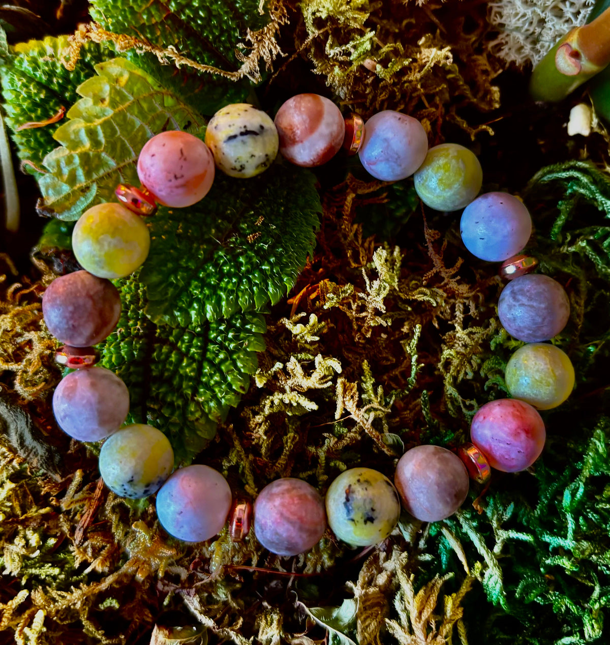 Reiki-Infused Earth Harmony Jasper Bracelet – 10mm Grounding & Balance Beads (Medium Wrists)