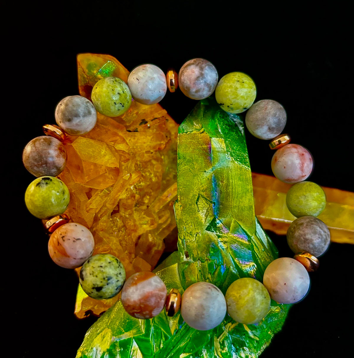 Reiki-Infused Earth Harmony Jasper Bracelet – 10mm Grounding & Balance Beads (Medium Wrists)