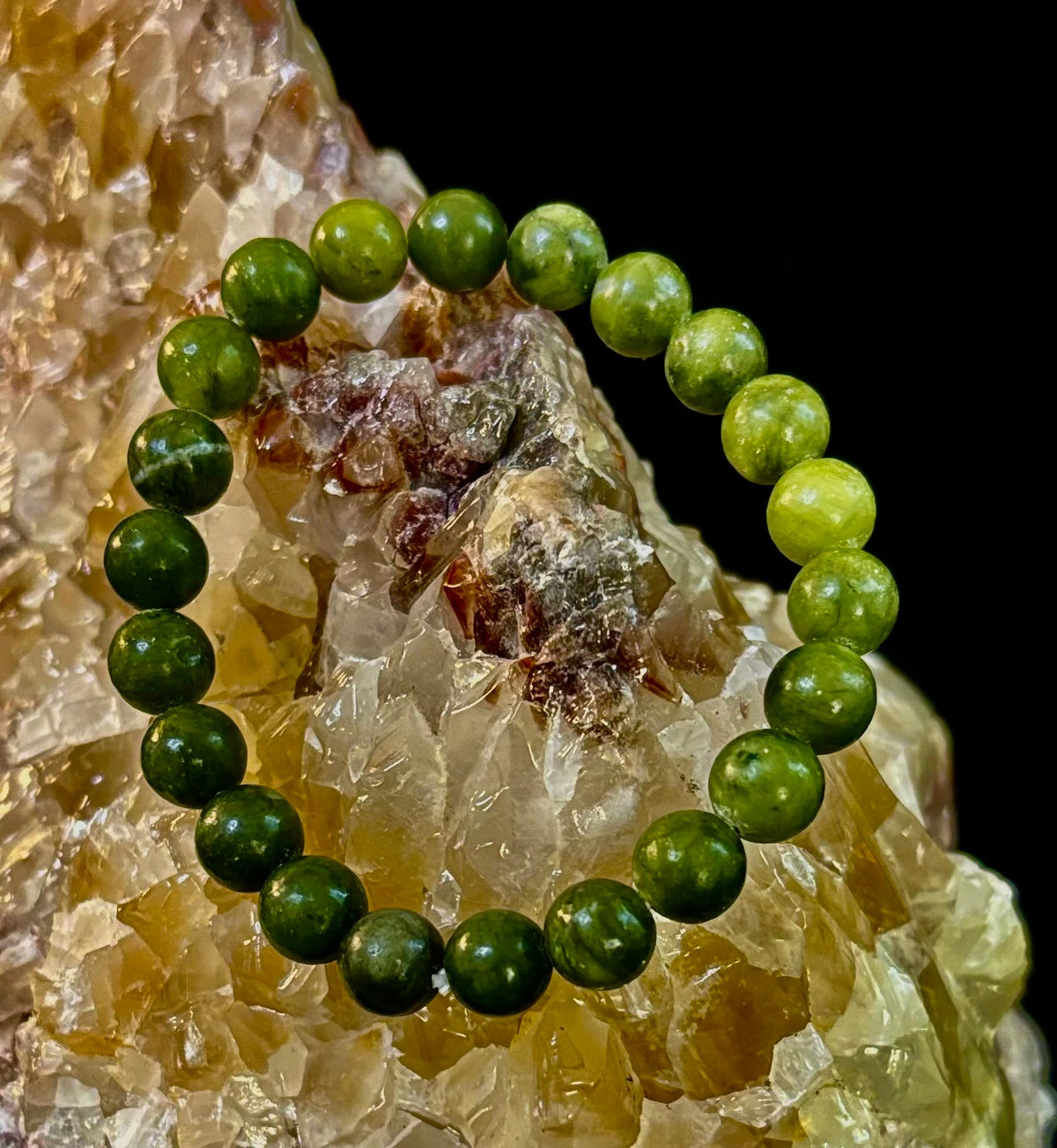 Reiki-Infused Nephrite Jade Bracelet – Abundance, Protection & Harmony